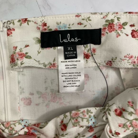 Lulu’s A Fling Thing White Floral Print High-Waisted Midi Skirt - Picture 6 of 6